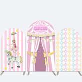 Lofaris Pink Circus Ballet Girls Birthday Arch Backdrop Kit